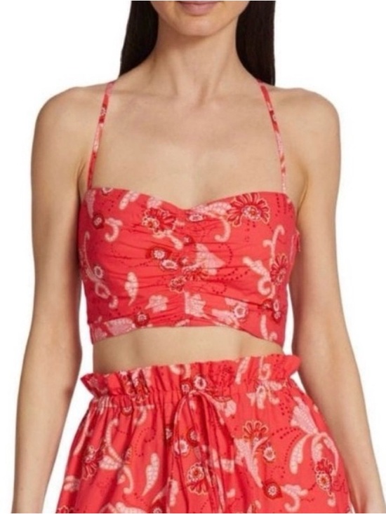 A.L.C. Tops - A.L.C. Arit Floral Sweetheart Crop Top in Calla Size 12